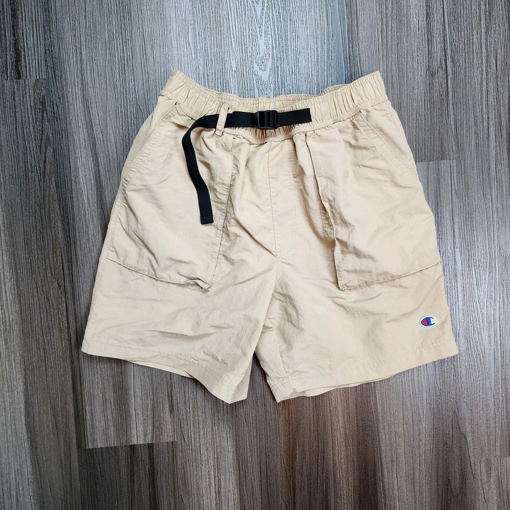 Columbia Men's Khaki Shorts Belted Cargo Hiking Size M Big Front Pockets